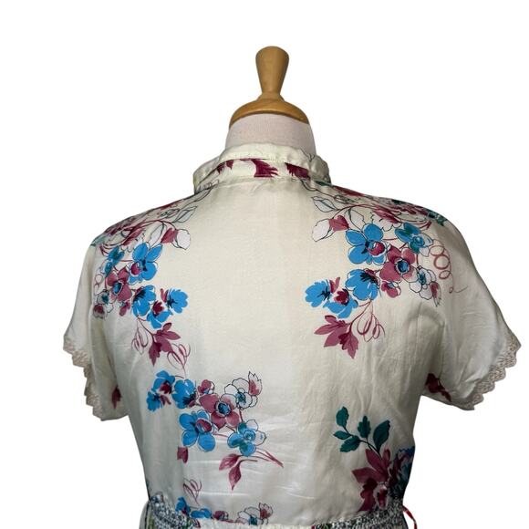 JOHNNY WASs  Lubello Parker Silk Patchwork Shirt Dress Multi Size Small - Picture 13 of 14